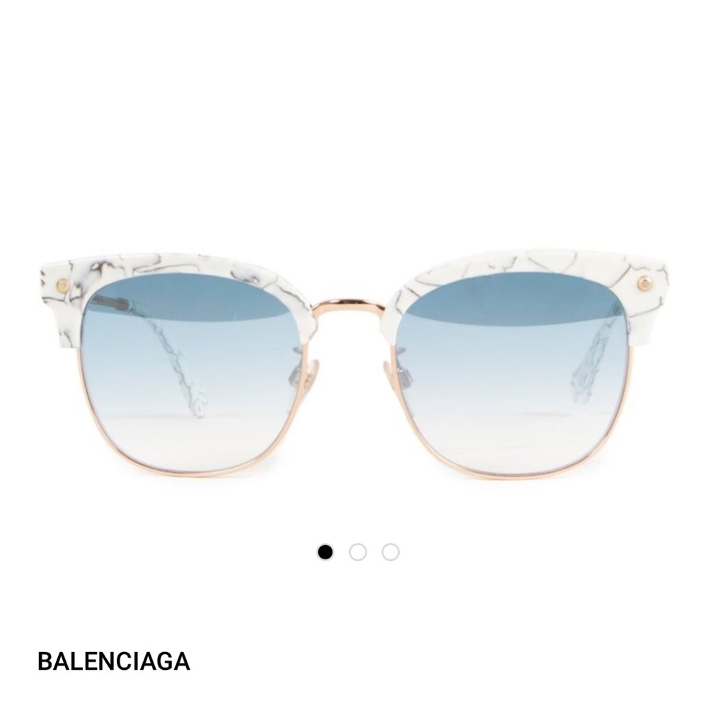 Balenciaga Marble White and Gold Sunglasses